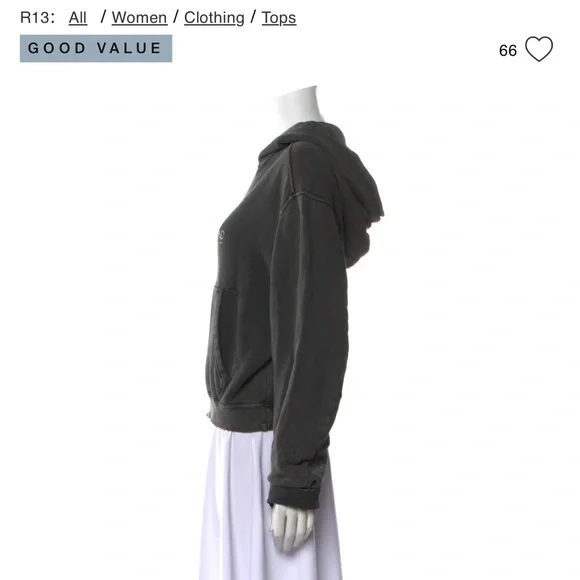 R13 Black Graphic Hoodie - Picture 2 of 8